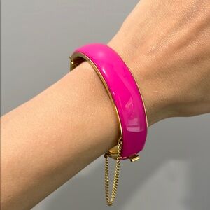 1980s Vintage Pink and Gold Bangle Bracelet